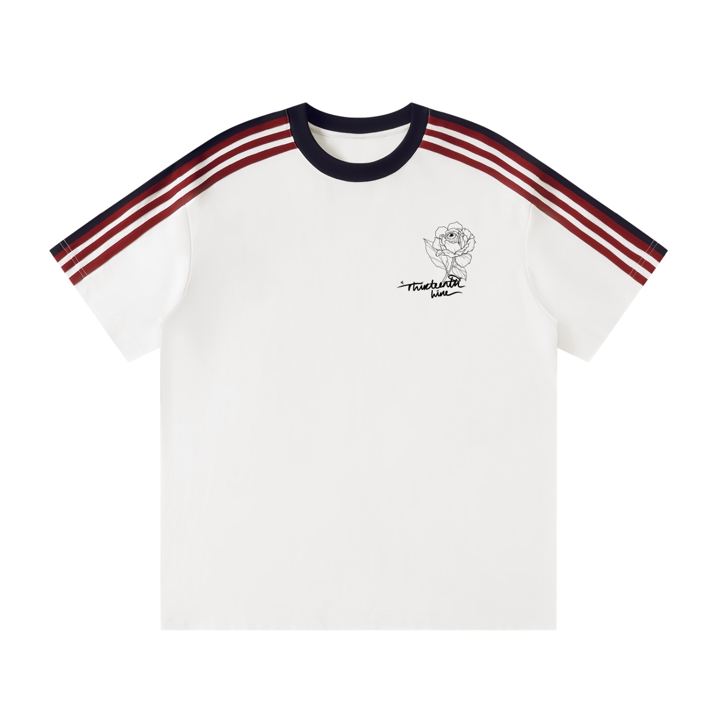 “90s BLOOM” Unisex Colorblock Striped T-Shirt
