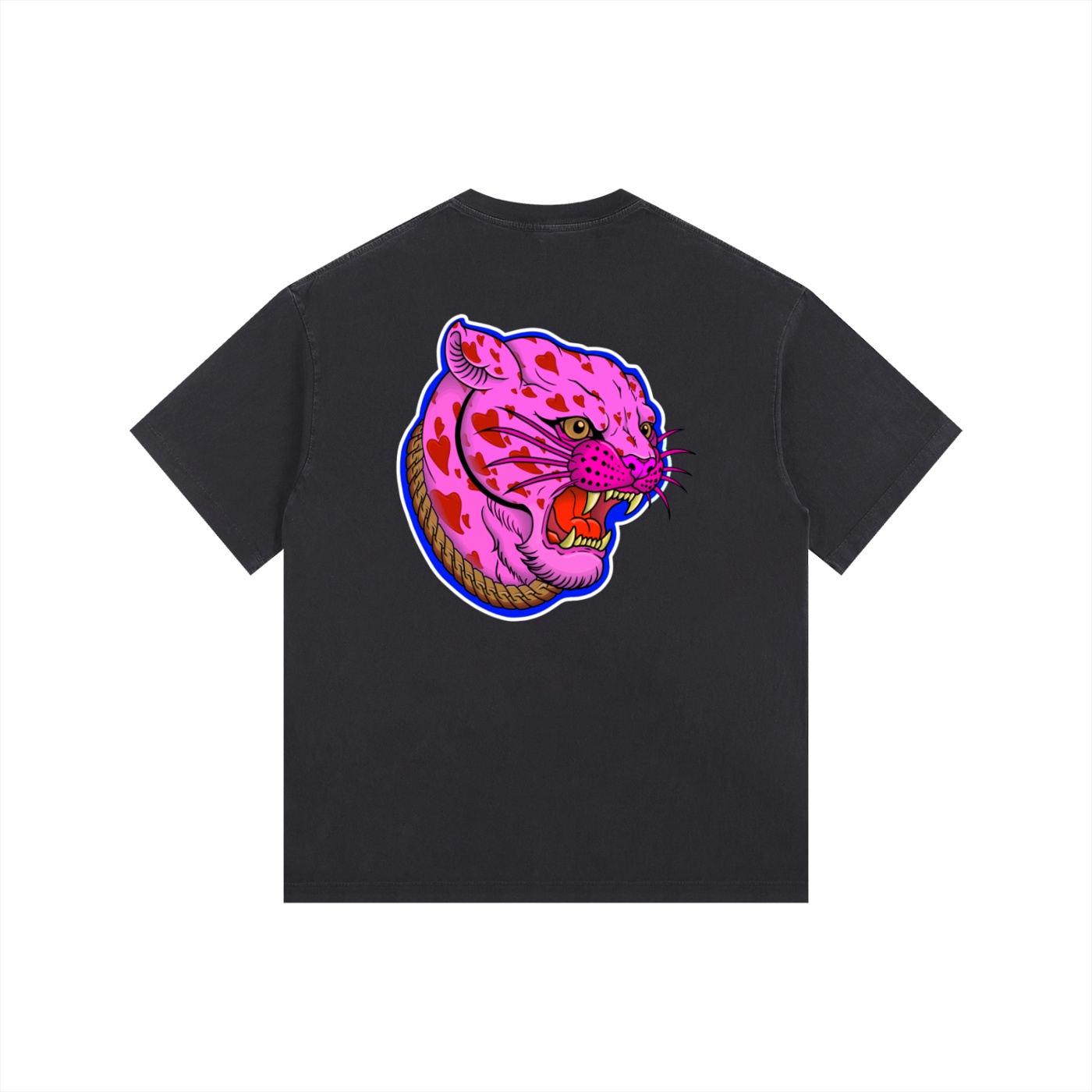 ”PINK PANTHER” Vintage Washed Oversized Cotton T-Shirt