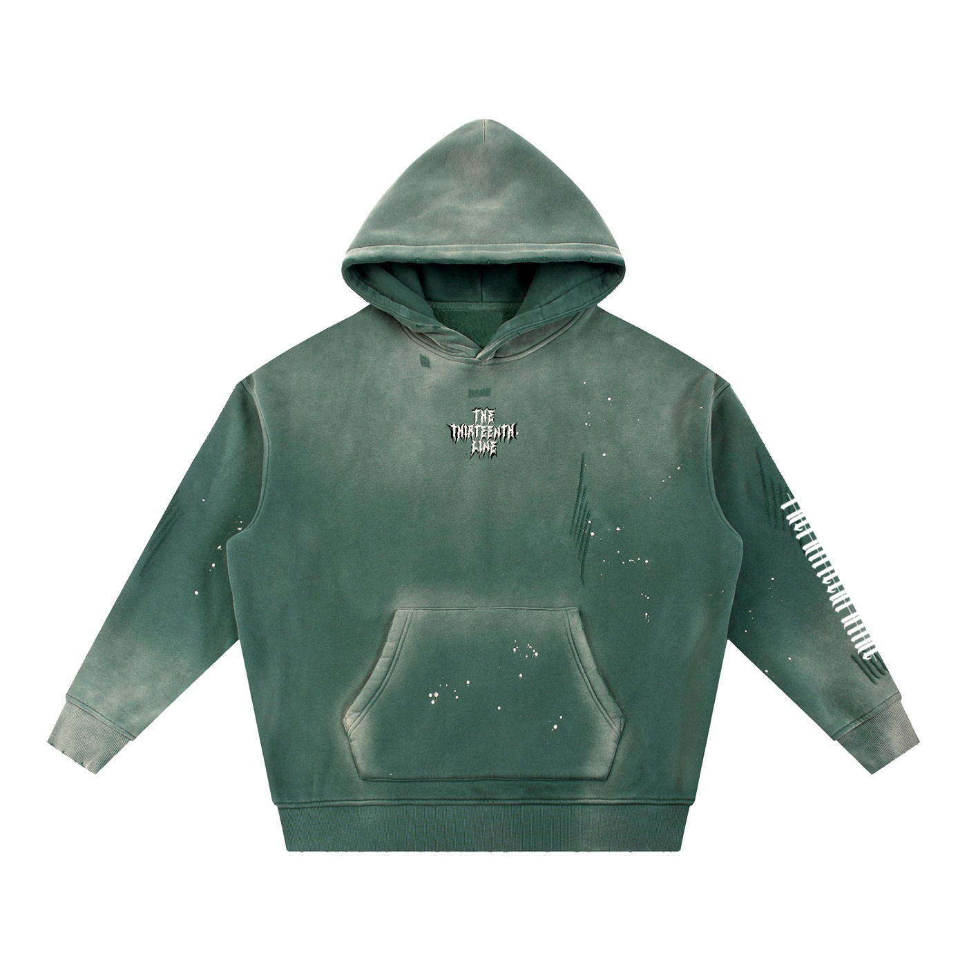 “THE CROW” Vintage Washed Frayed Fleece Hoodie - Image 5
