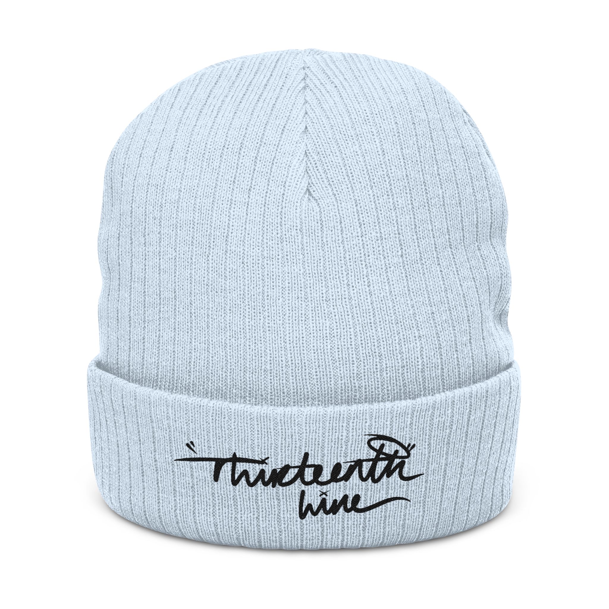 “Hand written”Embroidered Ribbed Knit Beanie — Cozy Winter Cuffed Hat - Image 13