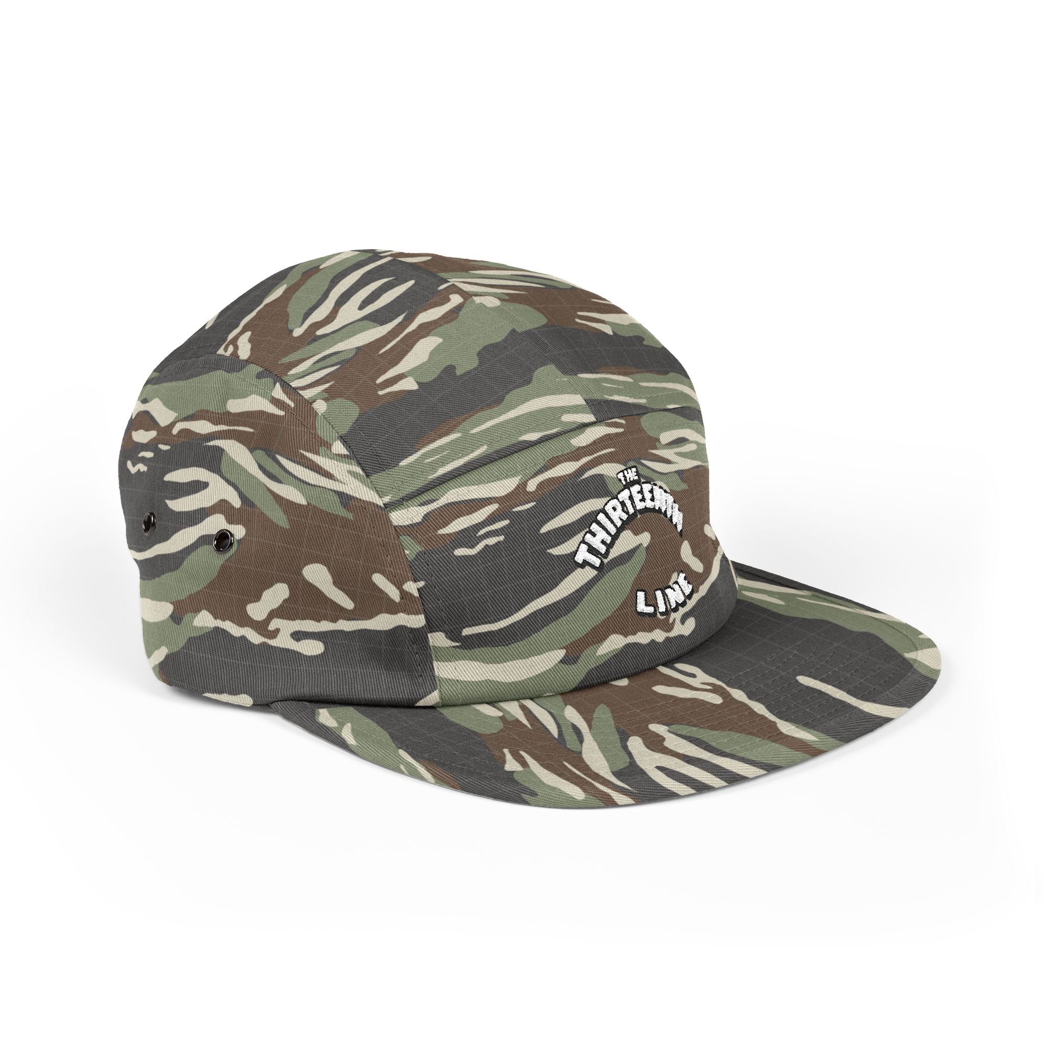 The Thirteenth Line embroidered 5 Panel Cap | khaki cotton hat - Image 11