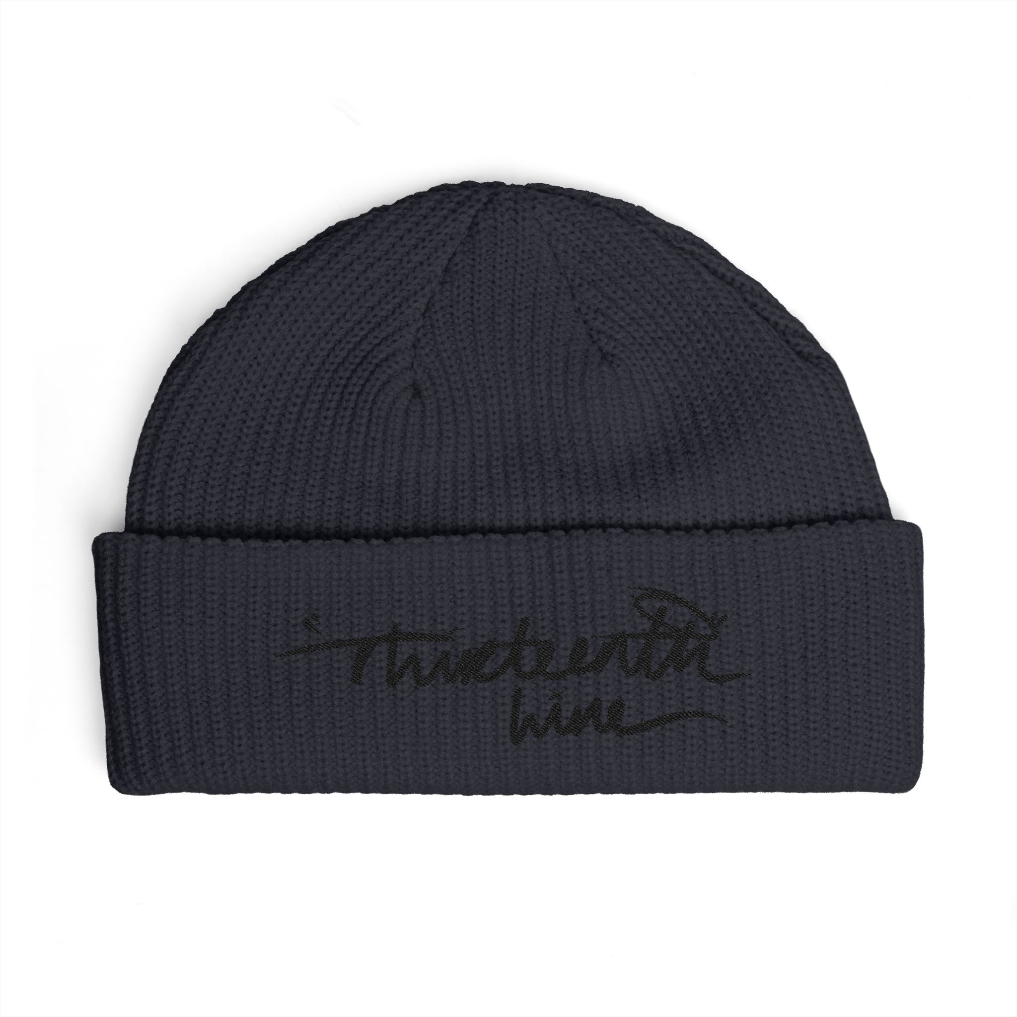 “HAND WRITING” Cuff Beanie — Handwritten 'Thirteenth Wine' Logo Knit Hat - Image 14