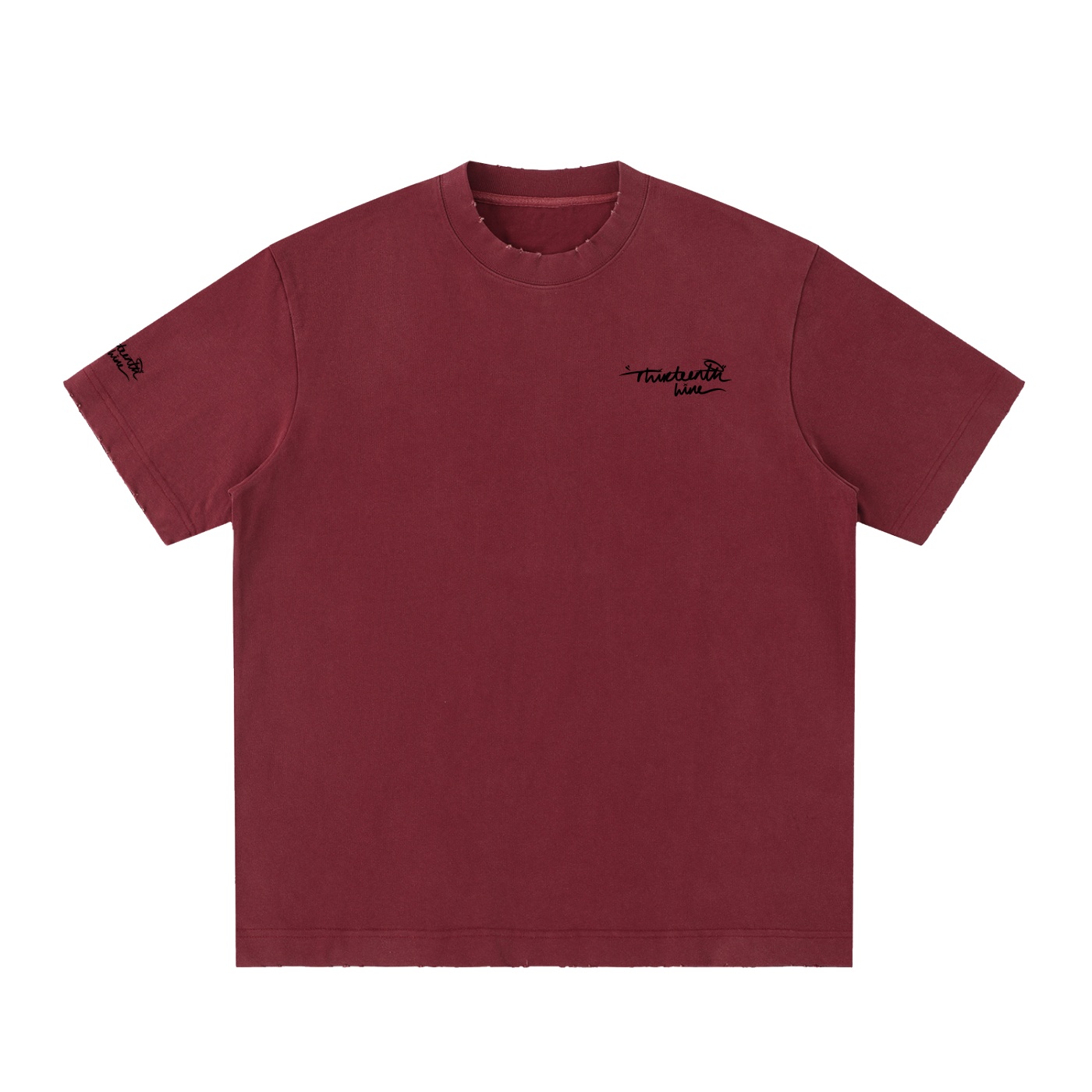 “SEE BEAUTY” Heavyweight Vintage Washed Frayed T-Shirt - Image 13