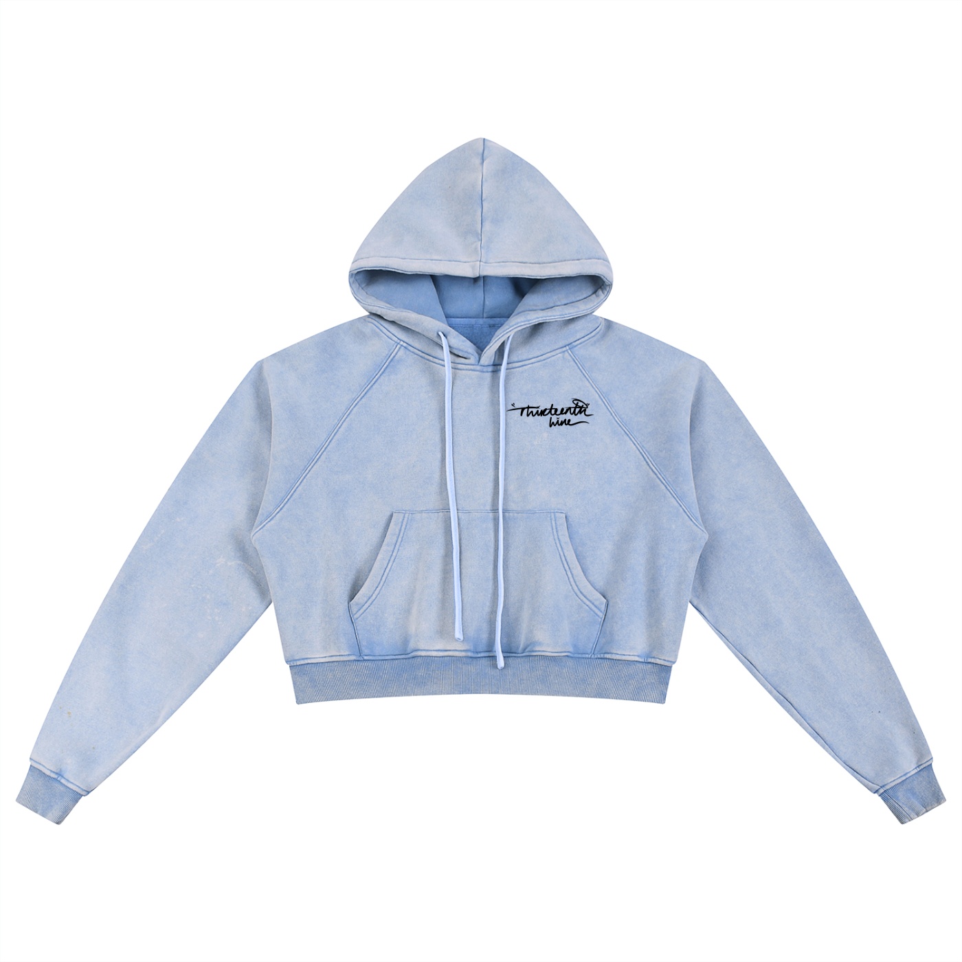 ”LOVE MORE” Snow Washed Cropped Hoodie - Image 3