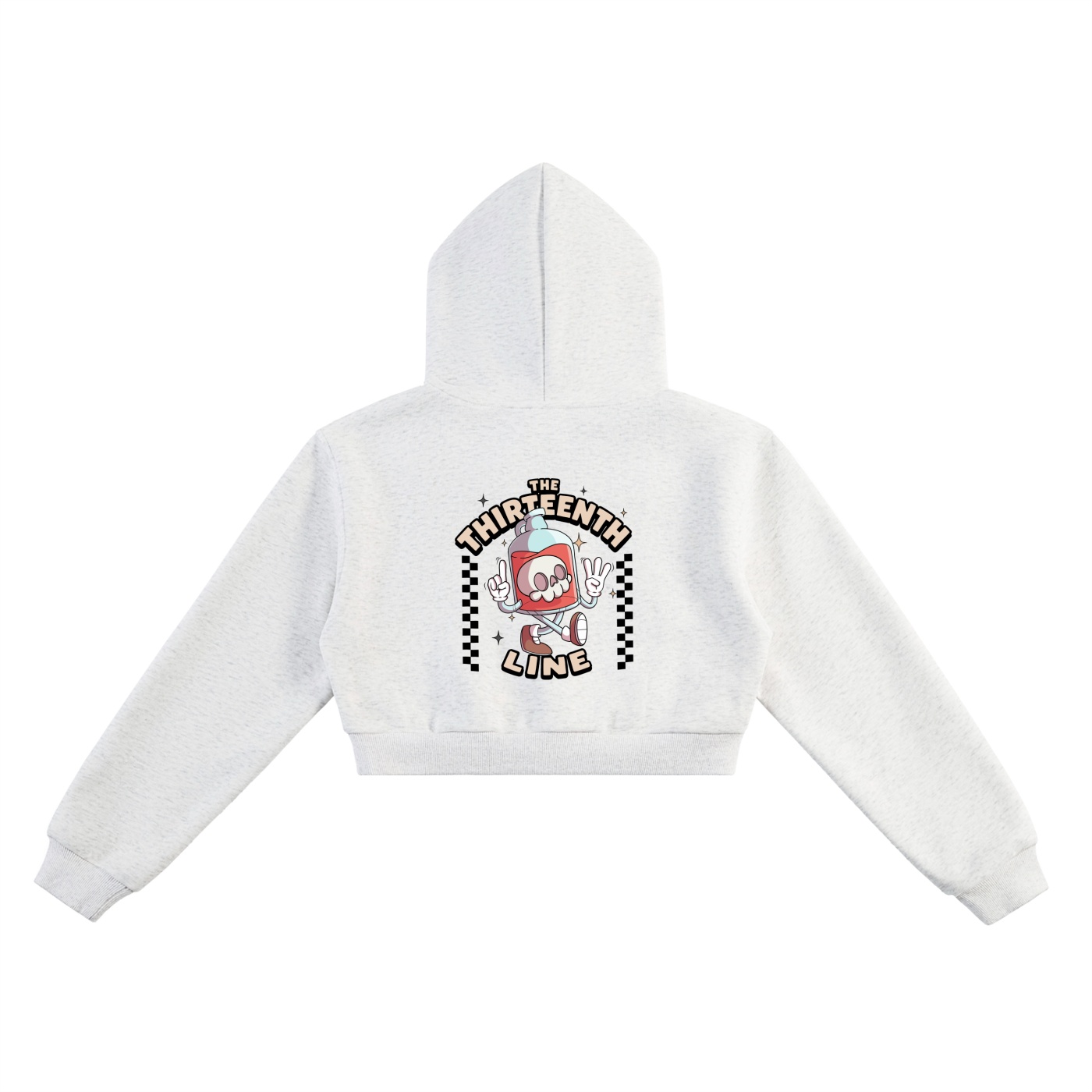 “BOTTLE BRAIN” Essential Cropped Hoodie - Image 4