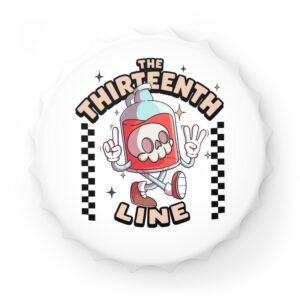 “BOTTLE BRAIN” Bottle Opener — "The Thirteenth Line" Skull Can Opener (Retro Checkerboard Design)