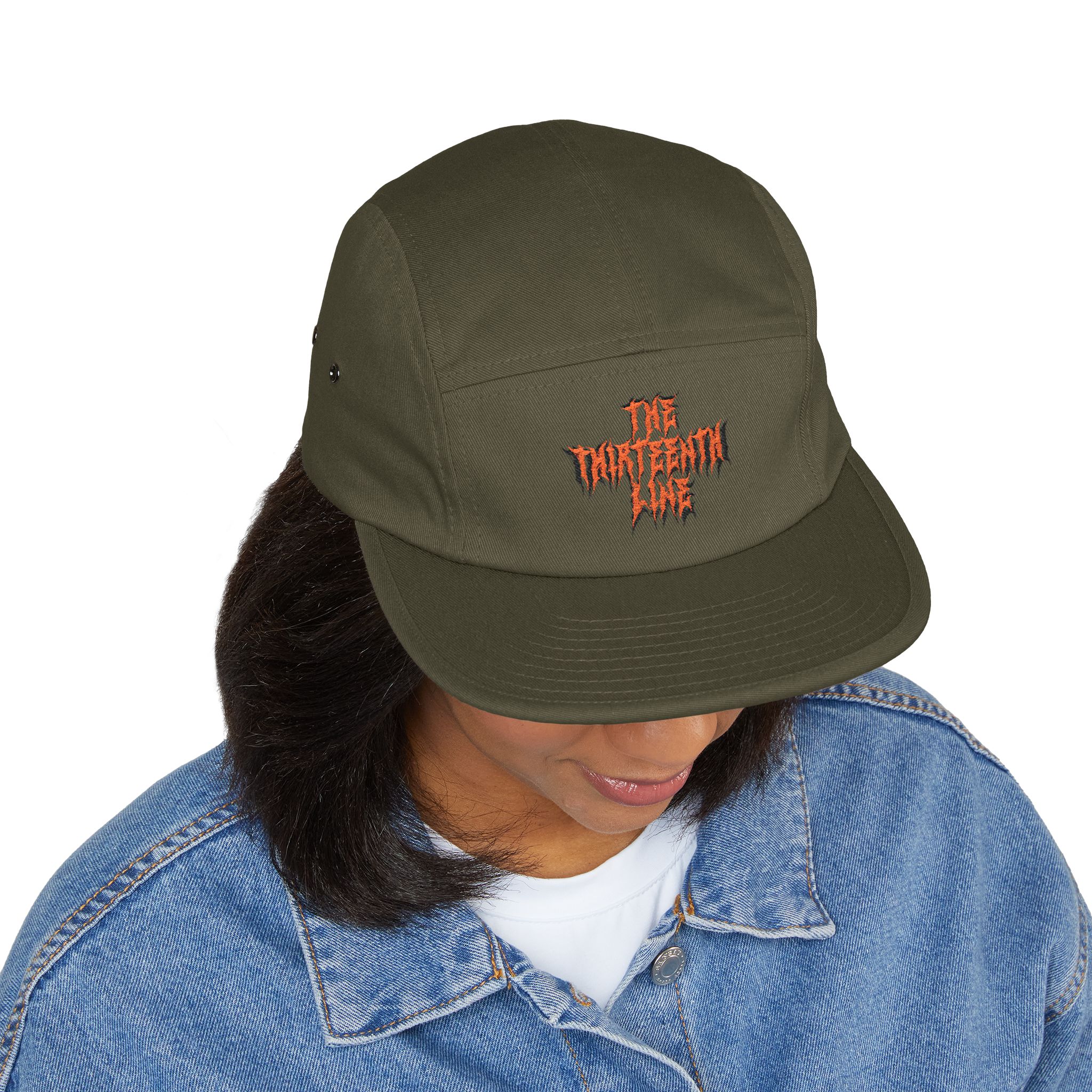 “13” Embroidered 'The Harbinger' 5-Panel Cap — Khaki Streetwear Hat - Image 9