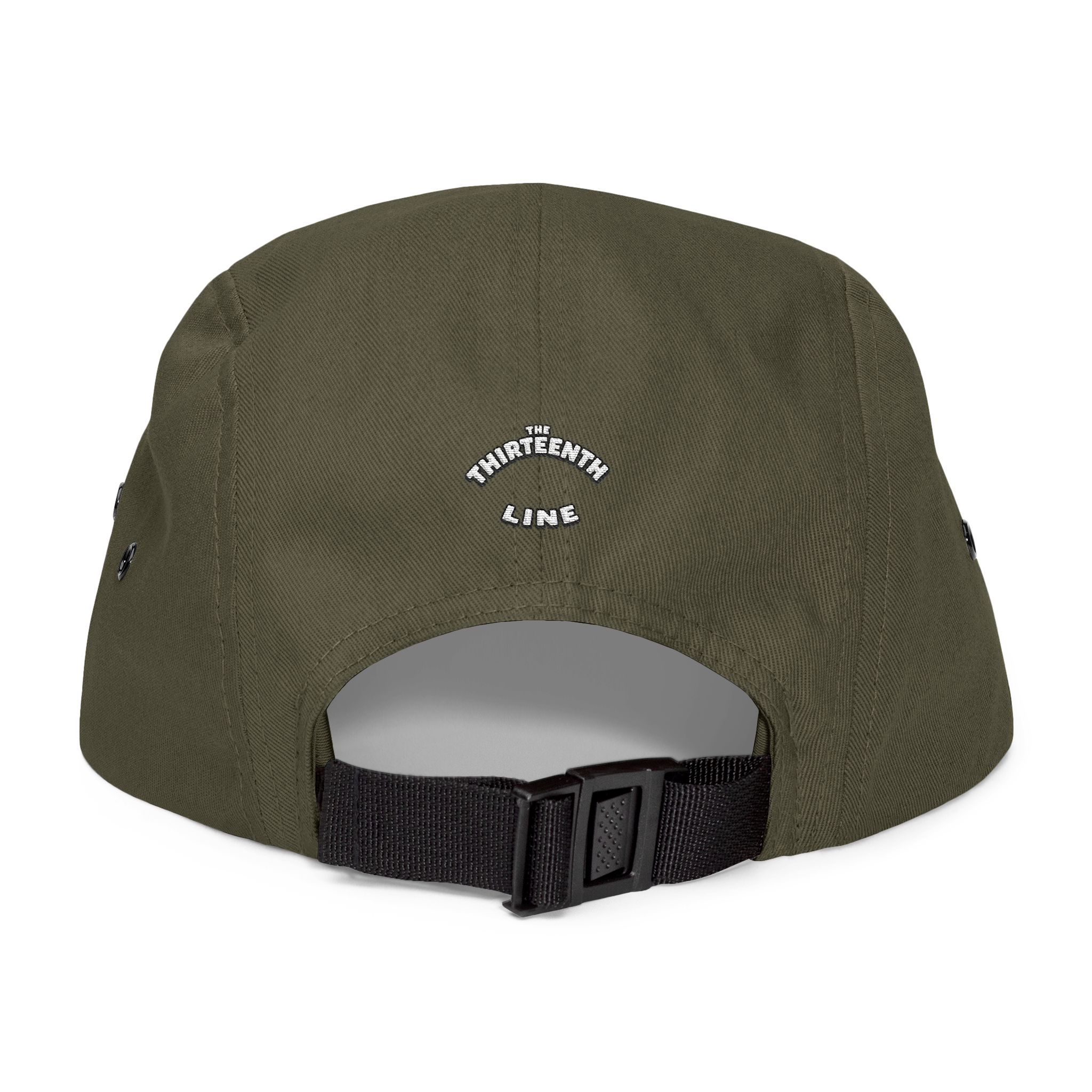 The Thirteenth Line embroidered 5 Panel Cap | khaki cotton hat - Image 6