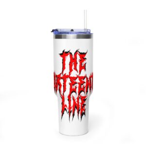 40oz Red Horror Logo Tumbler – 'The Thirteen' Thermal Cup