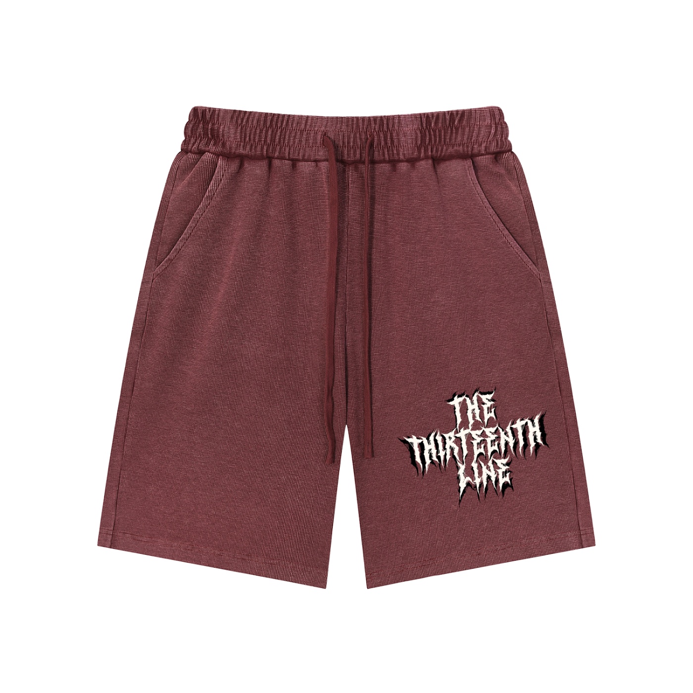 ’THIRTEEN” Mineral Wash Waffle Knit Shorts - Image 7