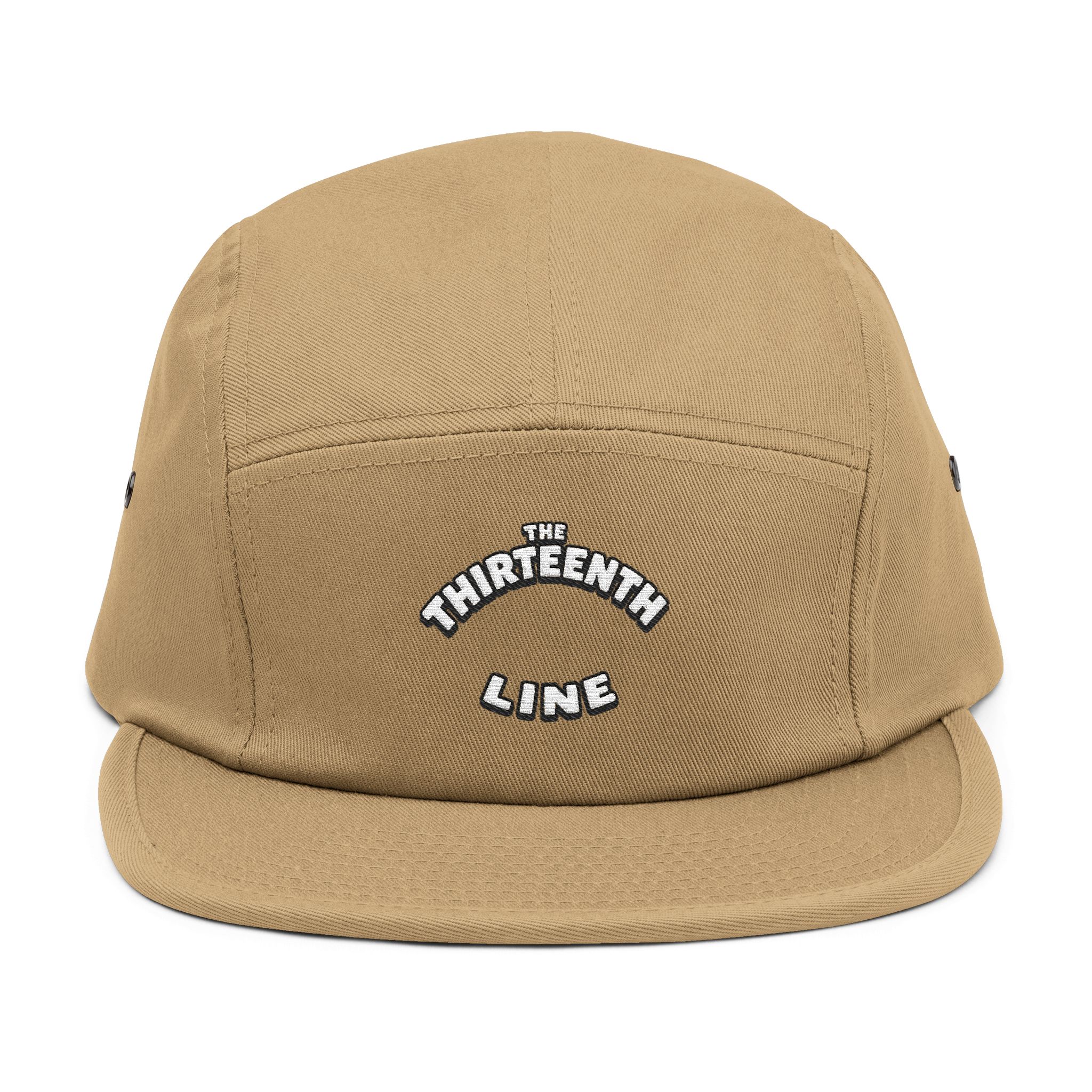 The Thirteenth Line embroidered 5 Panel Cap | khaki cotton hat