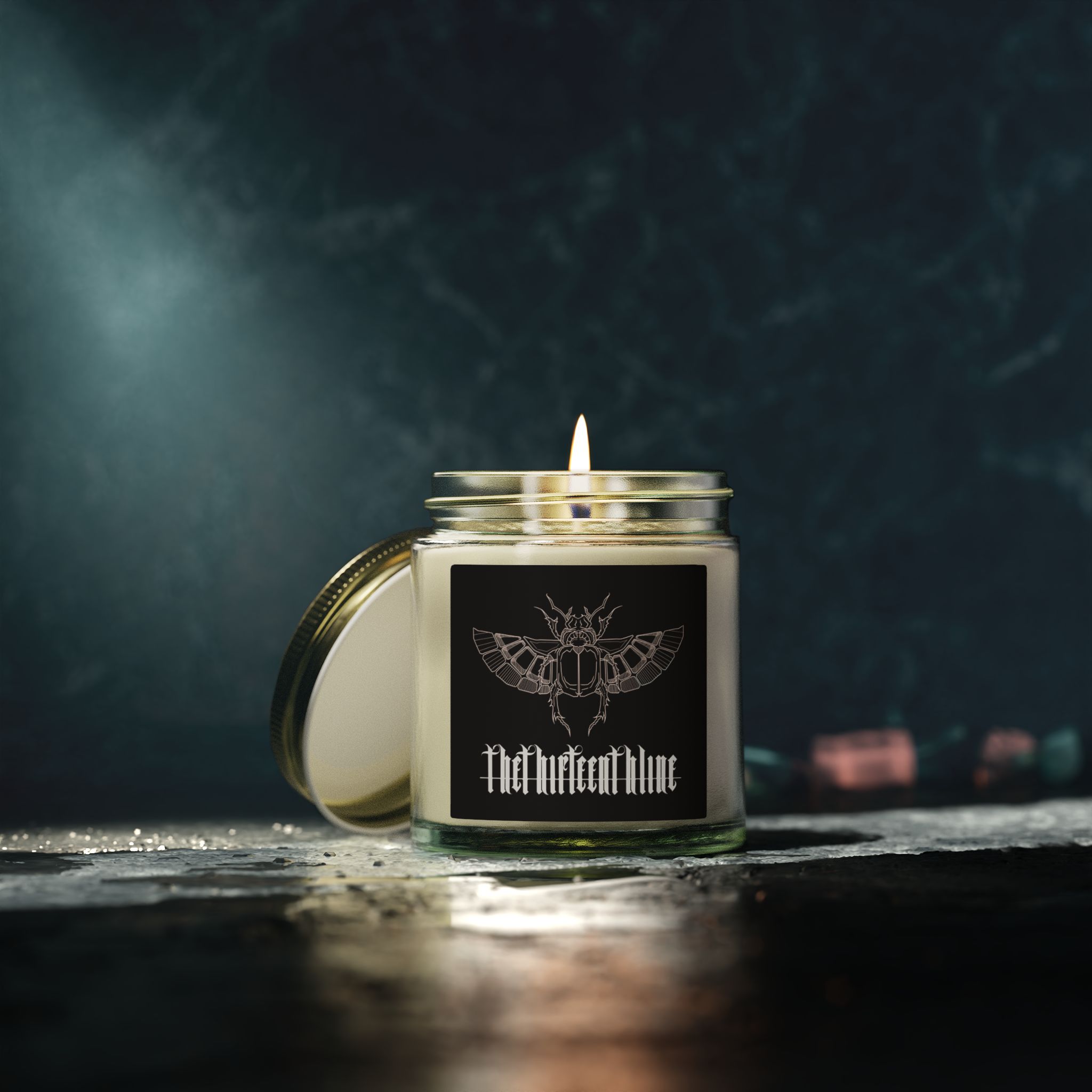 “SCARAB” Coconut Apricot Scented Candle — Moth Logo Soy Jar (4oz & 9oz) - Image 6