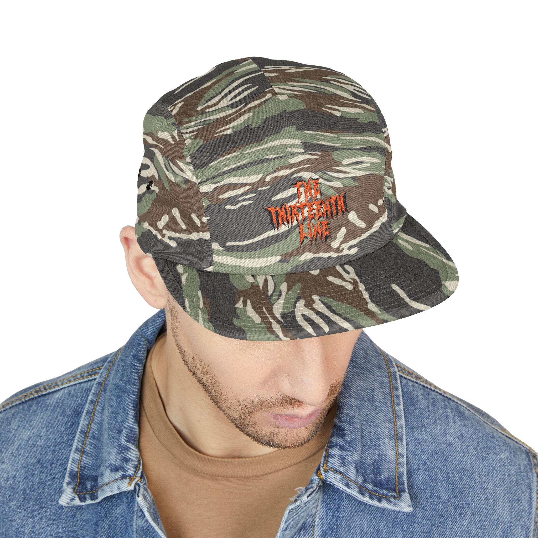 “13” Embroidered 'The Harbinger' 5-Panel Cap — Khaki Streetwear Hat - Image 5