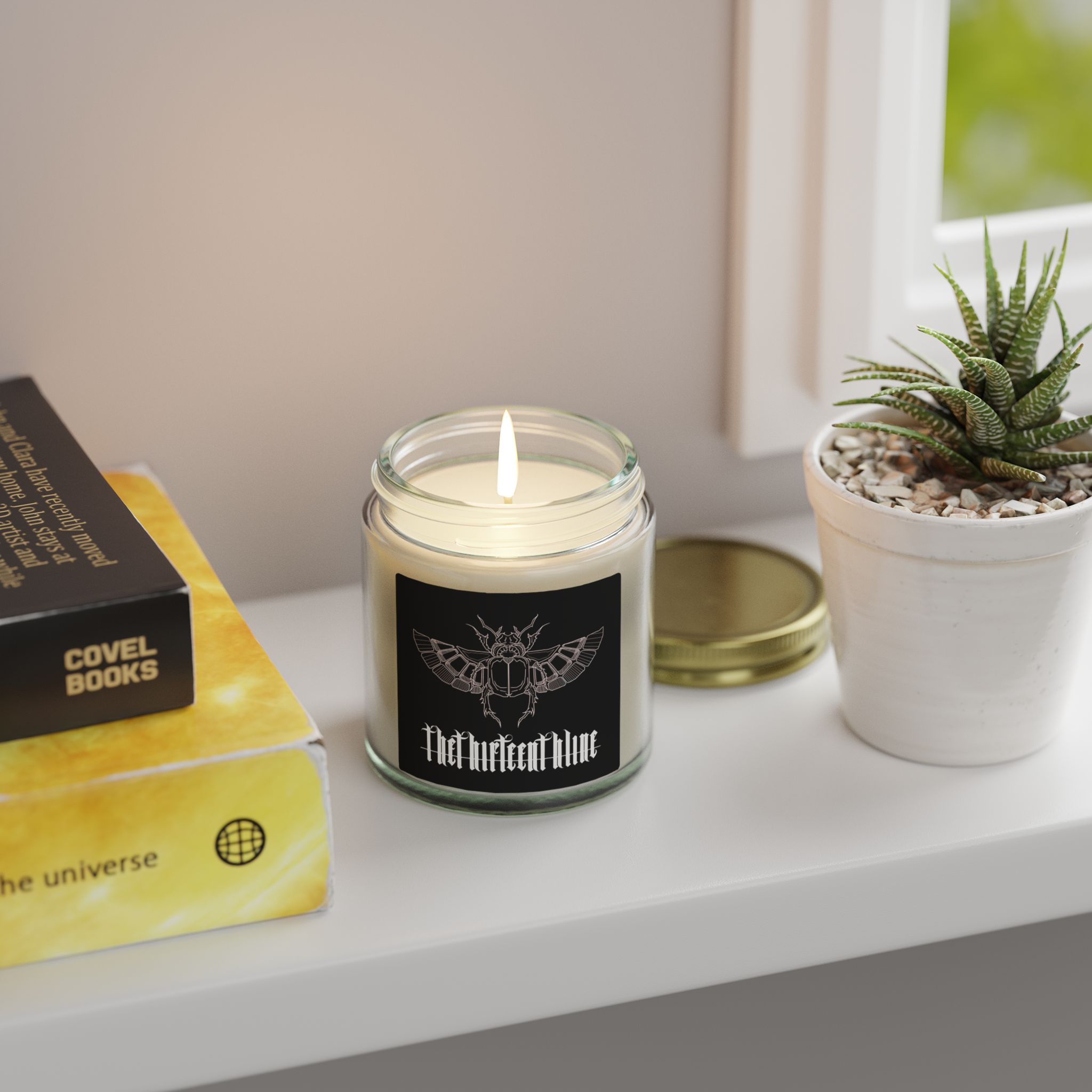 “SCARAB” Coconut Apricot Scented Candle — Moth Logo Soy Jar (4oz & 9oz) - Image 3