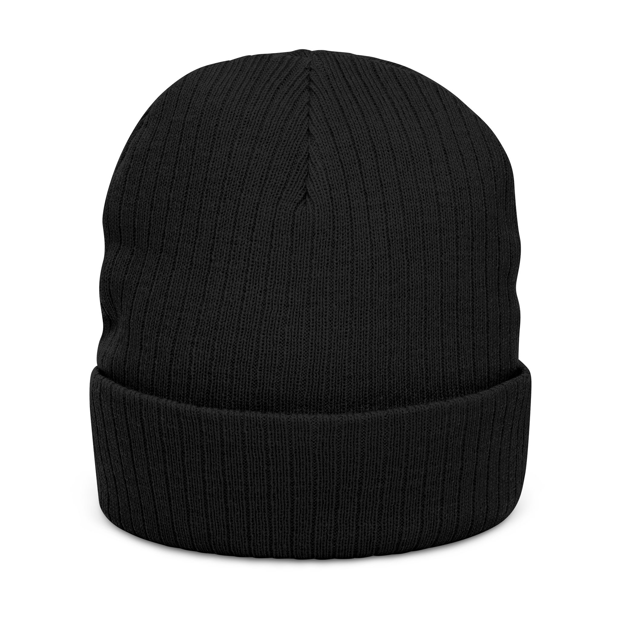 “Hand written”Embroidered Ribbed Knit Beanie — Cozy Winter Cuffed Hat - Image 4