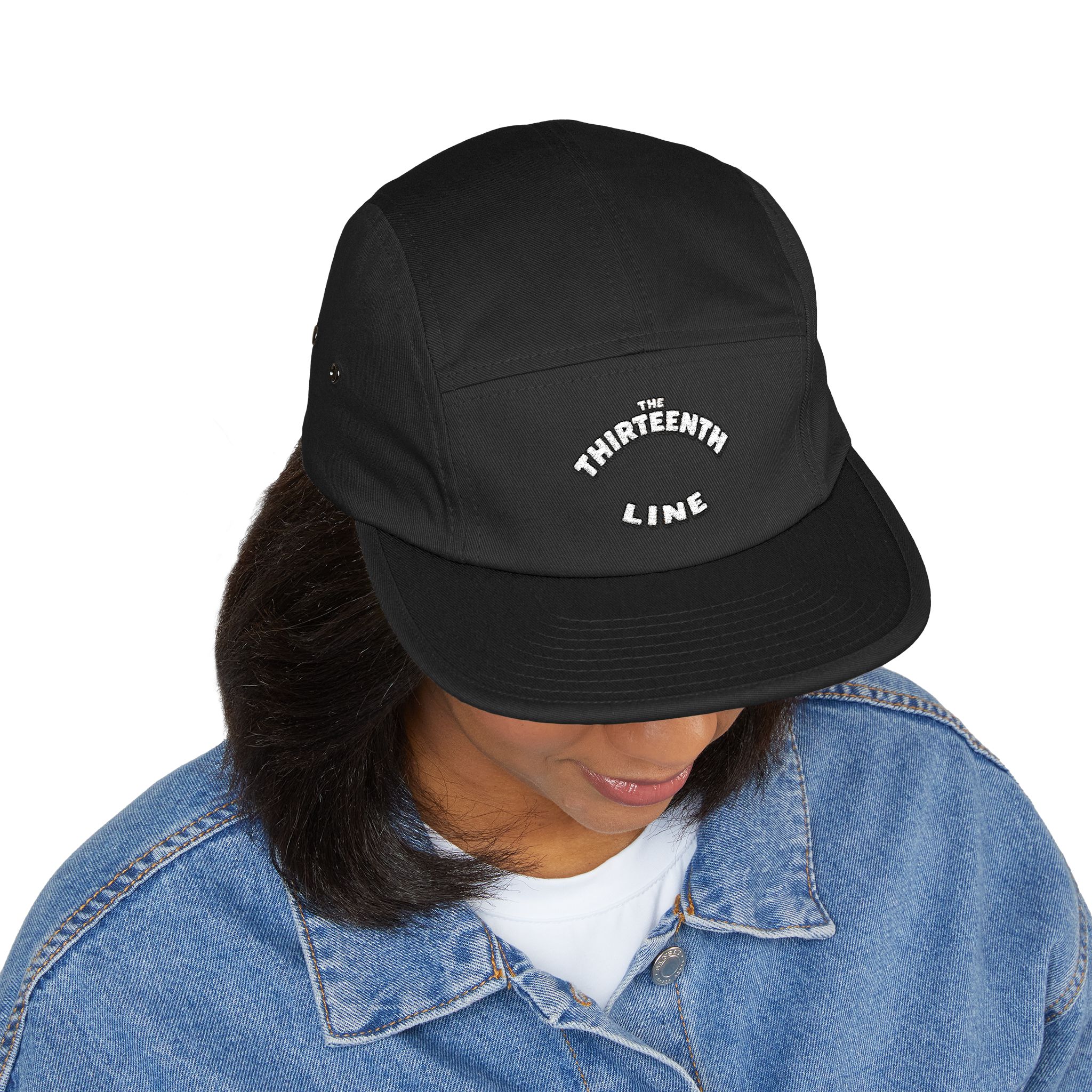 The Thirteenth Line embroidered 5 Panel Cap | khaki cotton hat - Image 24