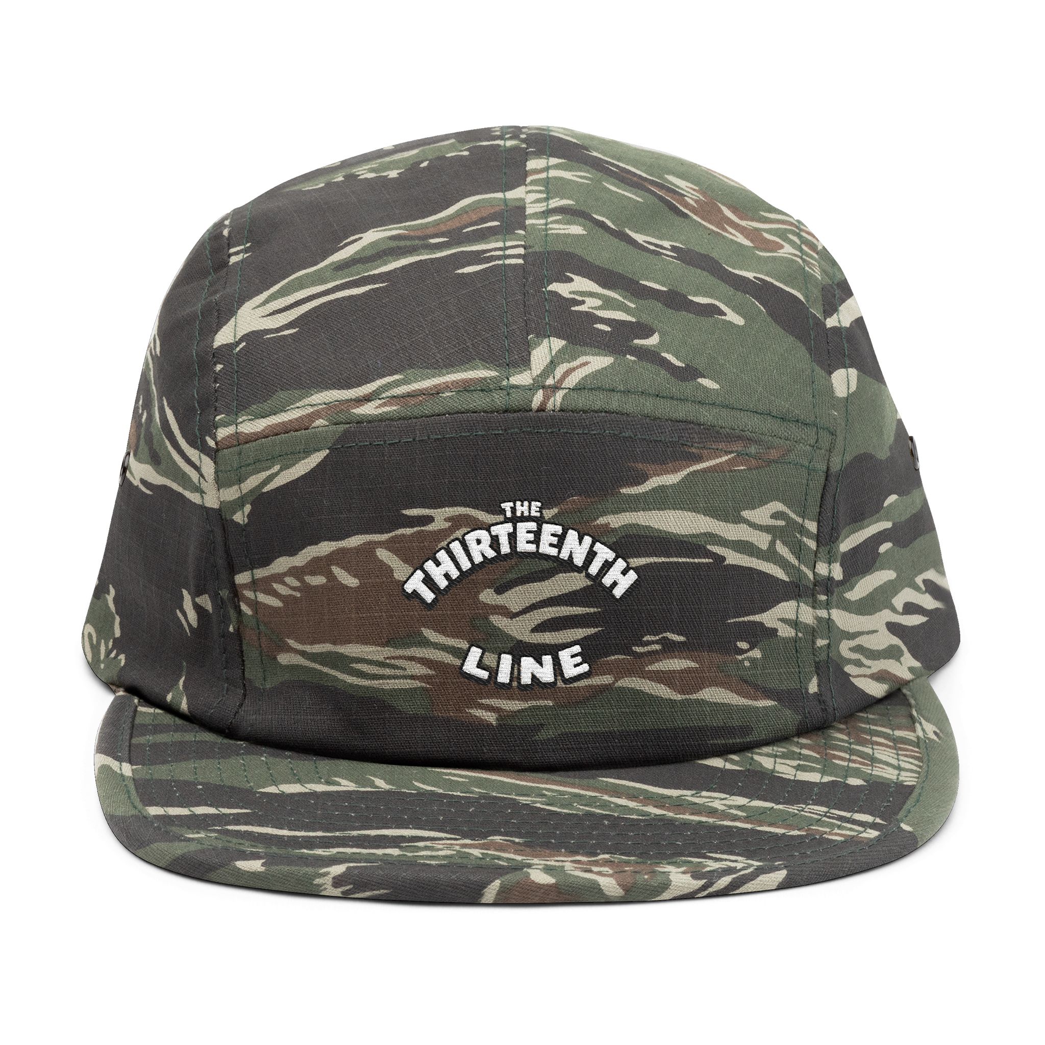 The Thirteenth Line embroidered 5 Panel Cap | khaki cotton hat - Image 9