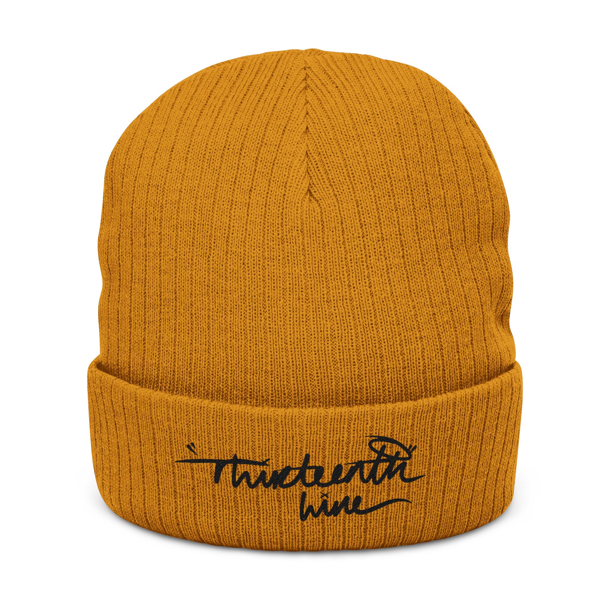 “Hand written”Embroidered Ribbed Knit Beanie — Cozy Winter Cuffed Hat - Image 7