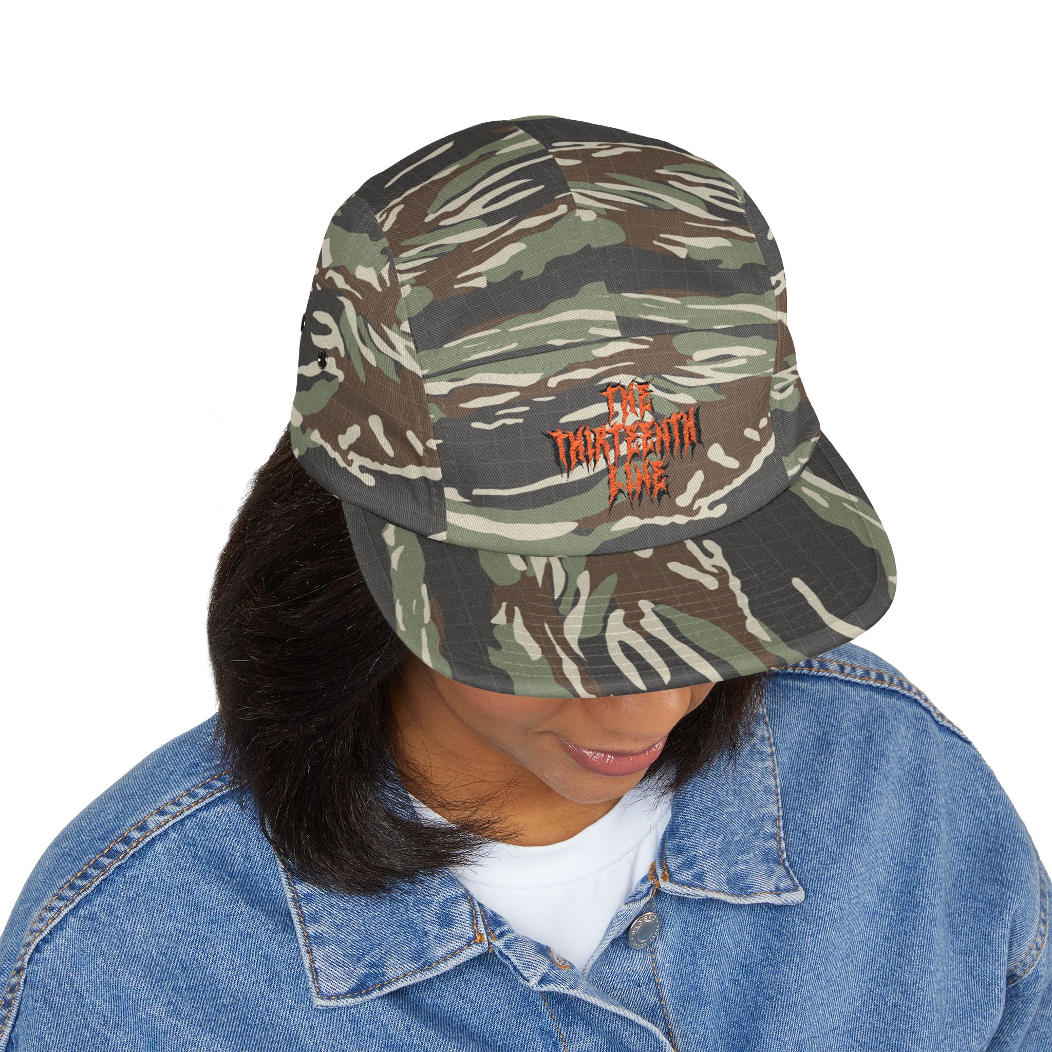 “13” Embroidered 'The Harbinger' 5-Panel Cap — Khaki Streetwear Hat - Image 2