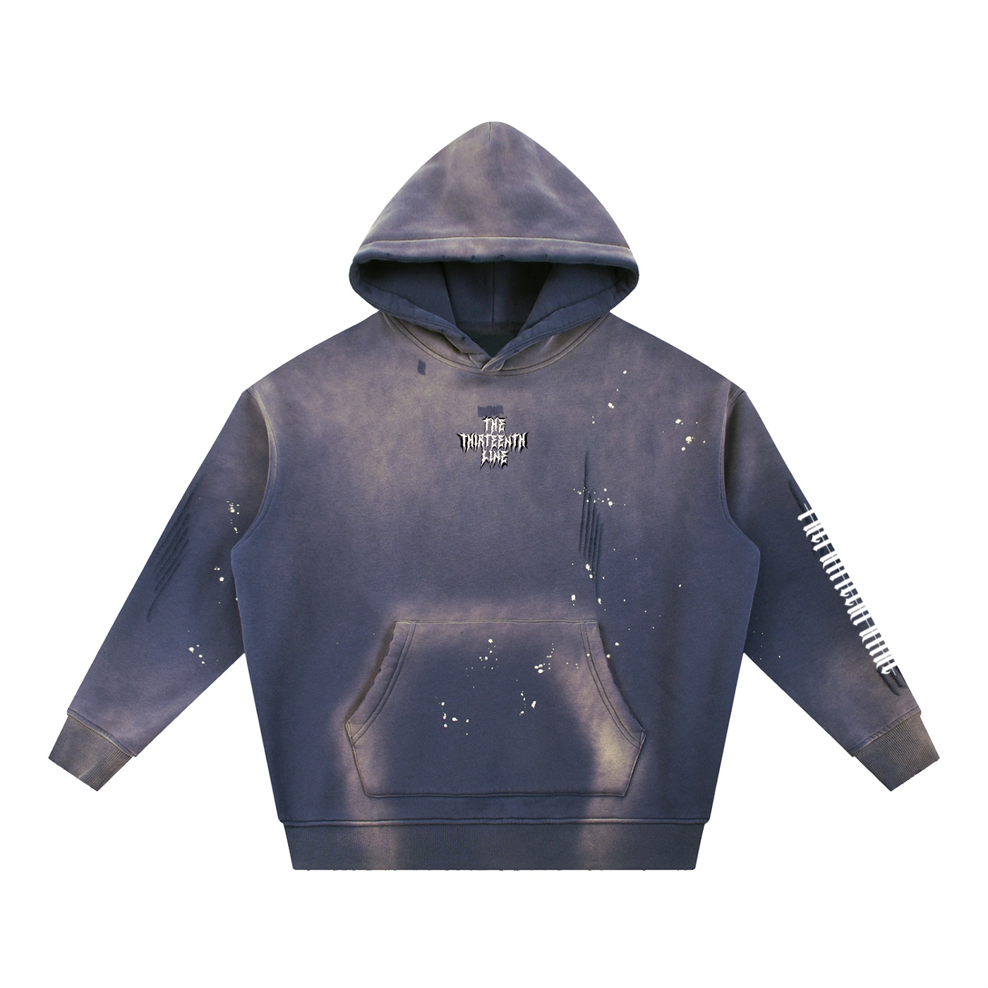 “THE CROW” Vintage Washed Frayed Fleece Hoodie - Image 7