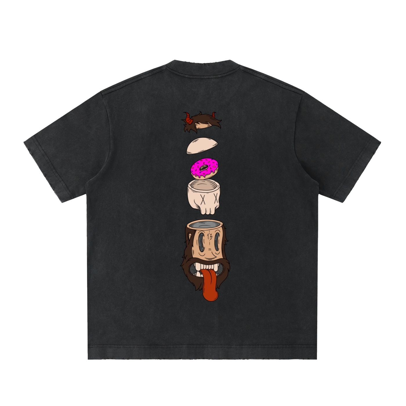 ”SPLIT” Heavyweight Vintage Washed Frayed T-Shirt - Image 6