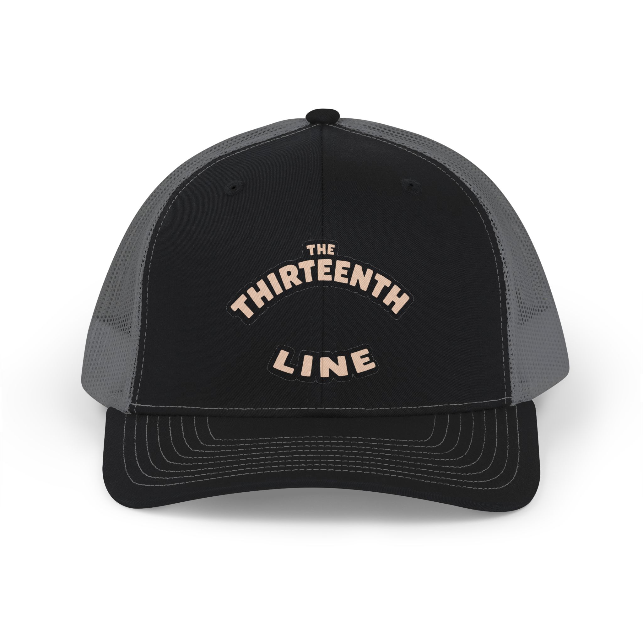 “13” Trucker Cap — 'The Unforgiven One' Red Gothic Logo - Image 2