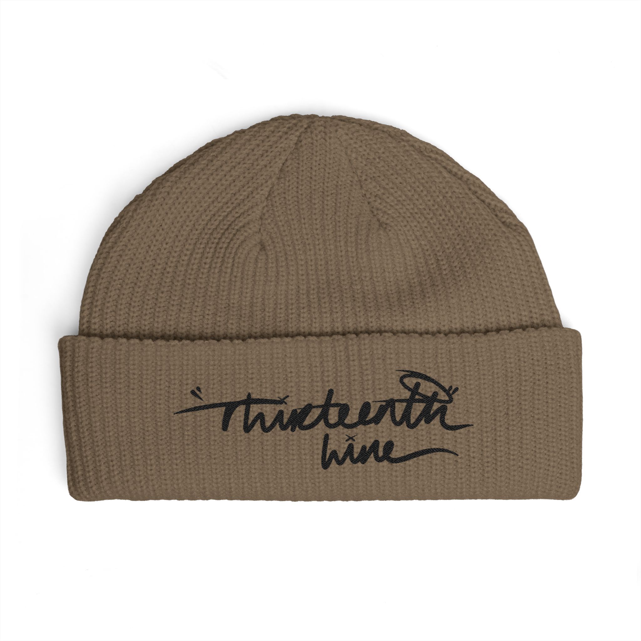 “HAND WRITING” Cuff Beanie — Handwritten 'Thirteenth Wine' Logo Knit Hat - Image 6