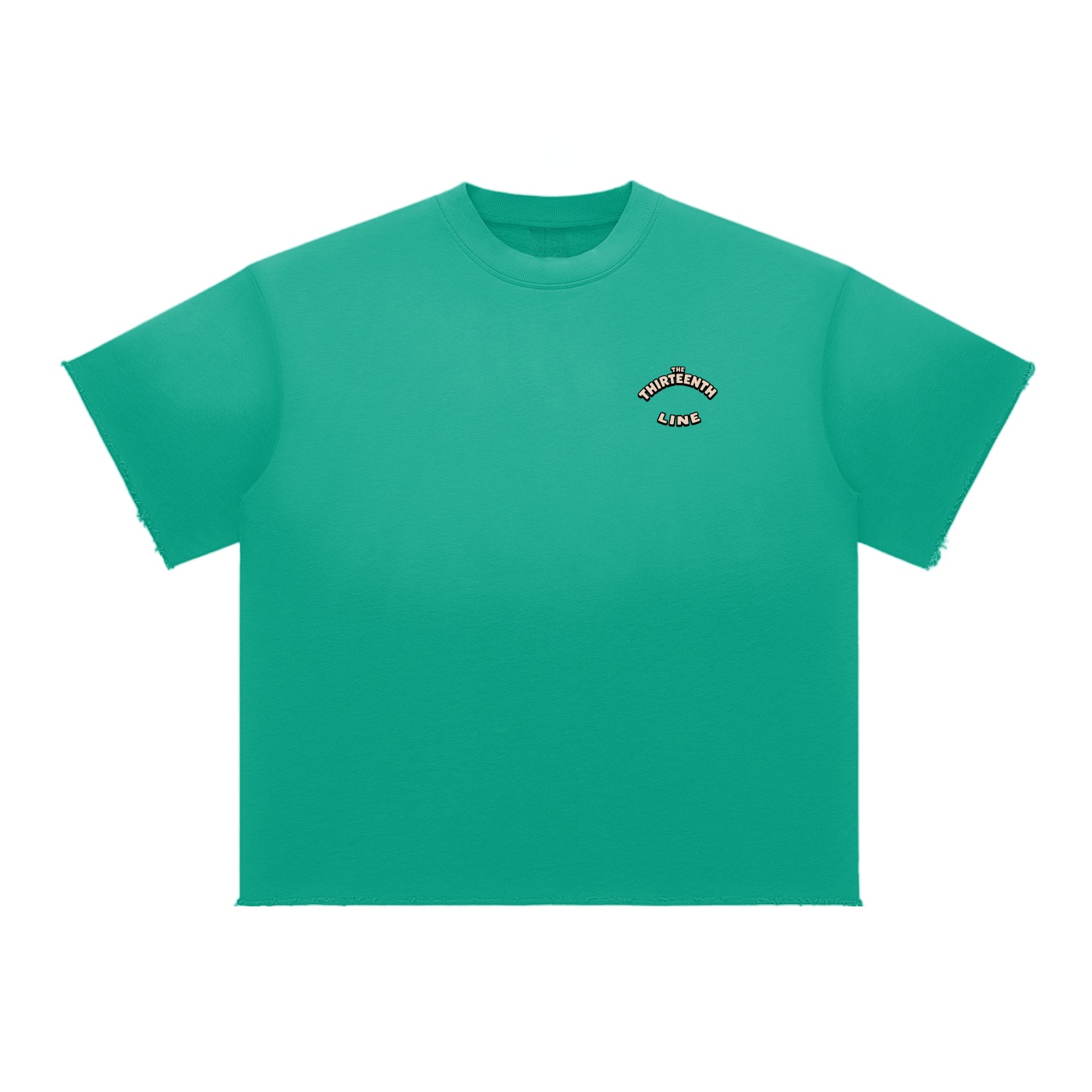 ”BOTTLE BRAIN” Sun Fade Raw Edge T-Shirt - Image 5