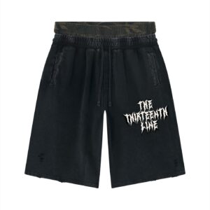 ”13” Unisex Vintage Wash Distressed Wide Leg Shorts