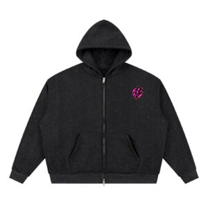 “SPLIT” Unisex Sparkles Full Zip Boxy Hoodie
