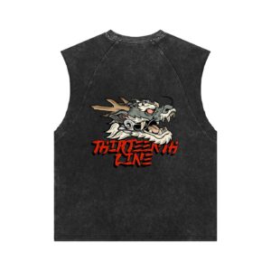 ”TATTOO DRAGON” Snow Washed Tank Top