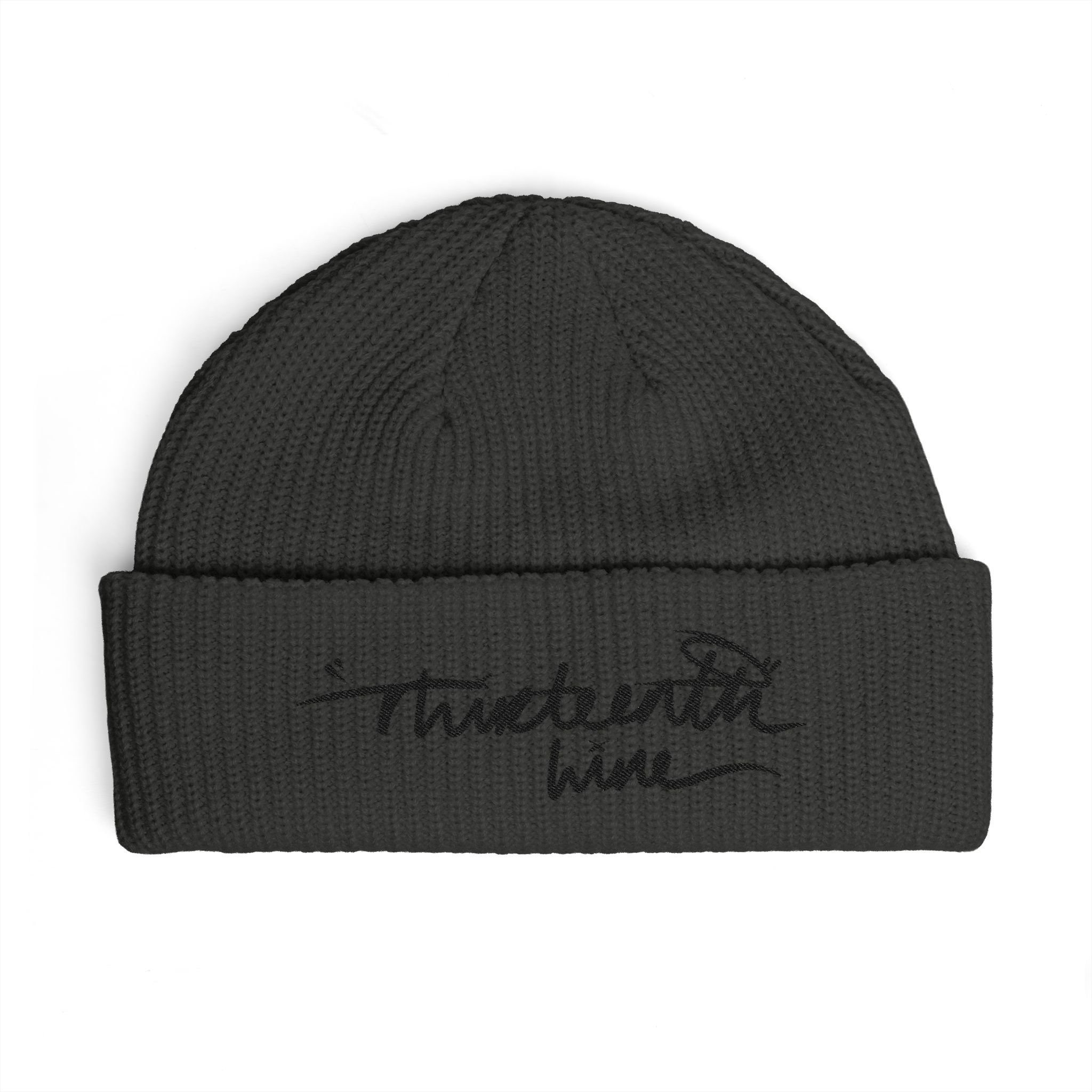 “HAND WRITING” Cuff Beanie — Handwritten 'Thirteenth Wine' Logo Knit Hat - Image 13