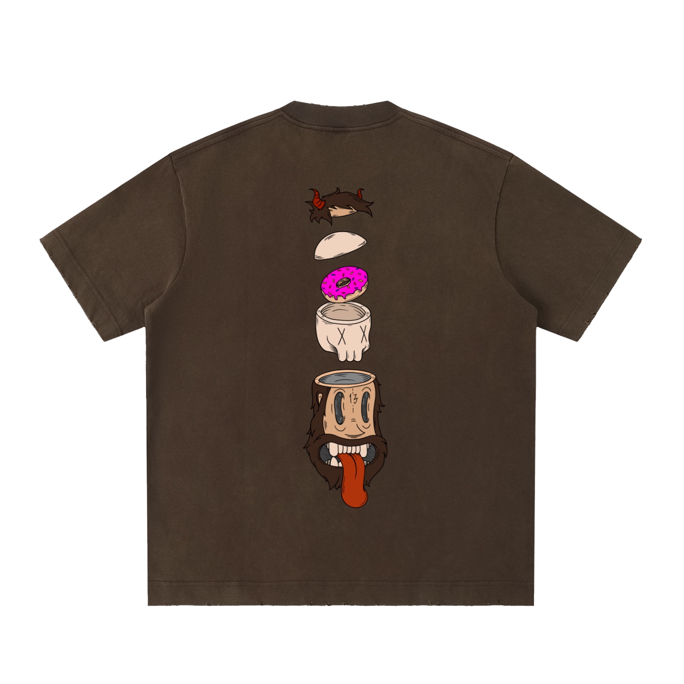 ”SPLIT” Heavyweight Vintage Washed Frayed T-Shirt - Image 22