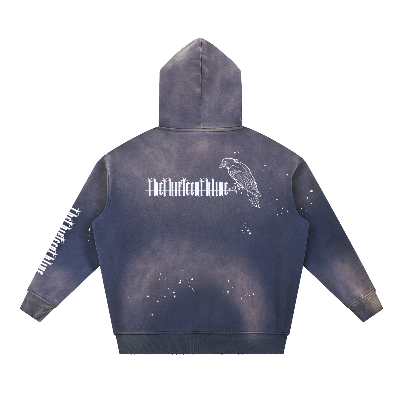 “THE CROW” Vintage Washed Frayed Fleece Hoodie - Image 8