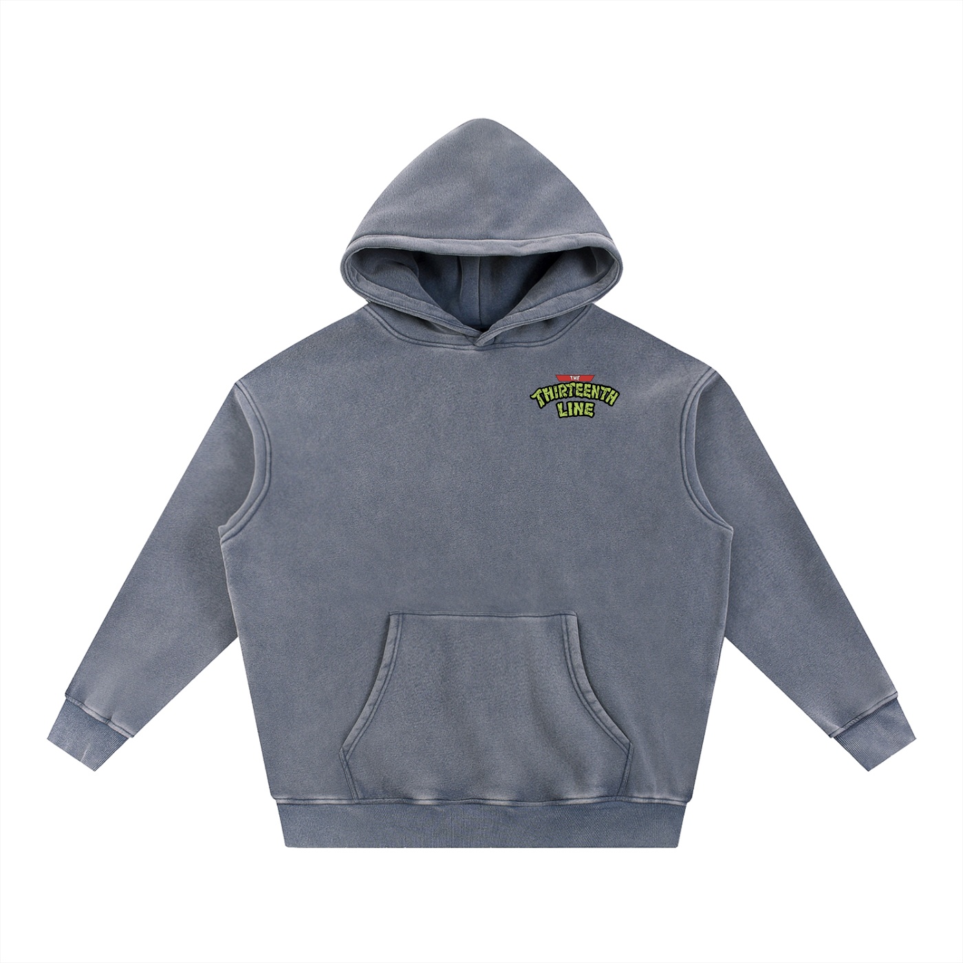 ”TURTLE TIME” Snow Wash Fleece Oversize Hoodie - Image 9
