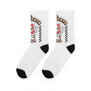 “Bottle brain”Skate Vibes Crew Socks — 'Thirteenth Line' Retro Cartoon Design