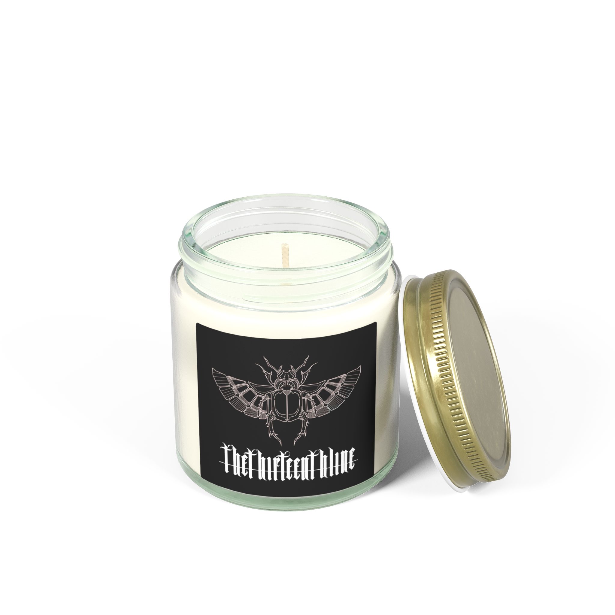 “SCARAB” Coconut Apricot Scented Candle — Moth Logo Soy Jar (4oz & 9oz) - Image 5