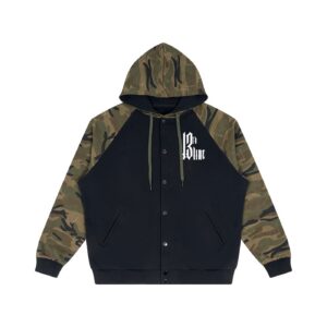 “SCARAB” Unisex Camo-Splice Raglan Zip Hoodie