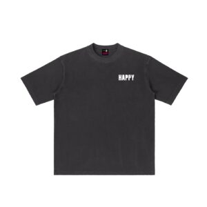 “HAPPY?” Vintage Wash Drop Shoulder T-shirt