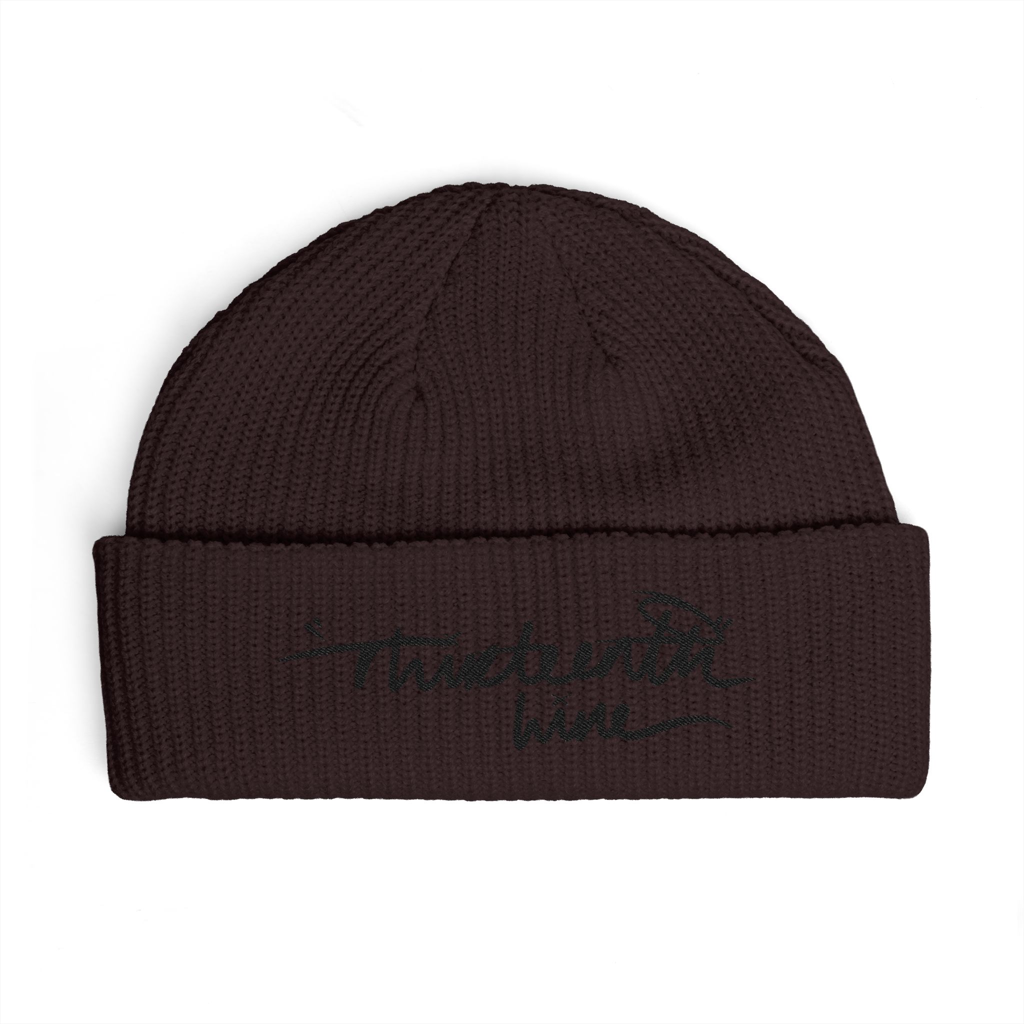 “HAND WRITING” Cuff Beanie — Handwritten 'Thirteenth Wine' Logo Knit Hat - Image 15