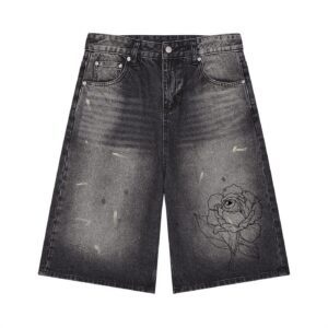 “CUSTOM 13” Men’s Vintage Wash Wide Leg Denim Shorts