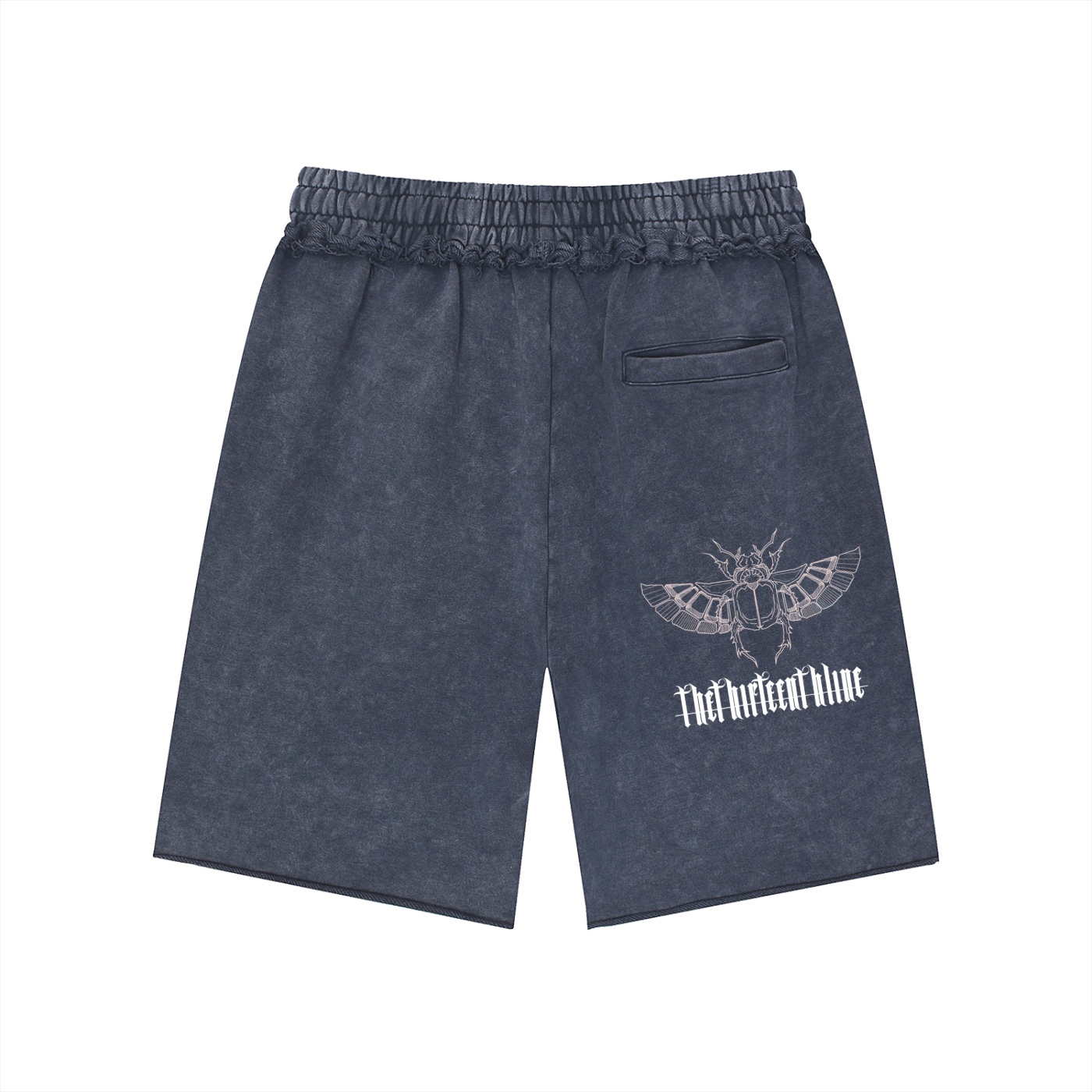 “SCARAB” Unisex Mineral Wash Raw Edge Shorts - Image 6