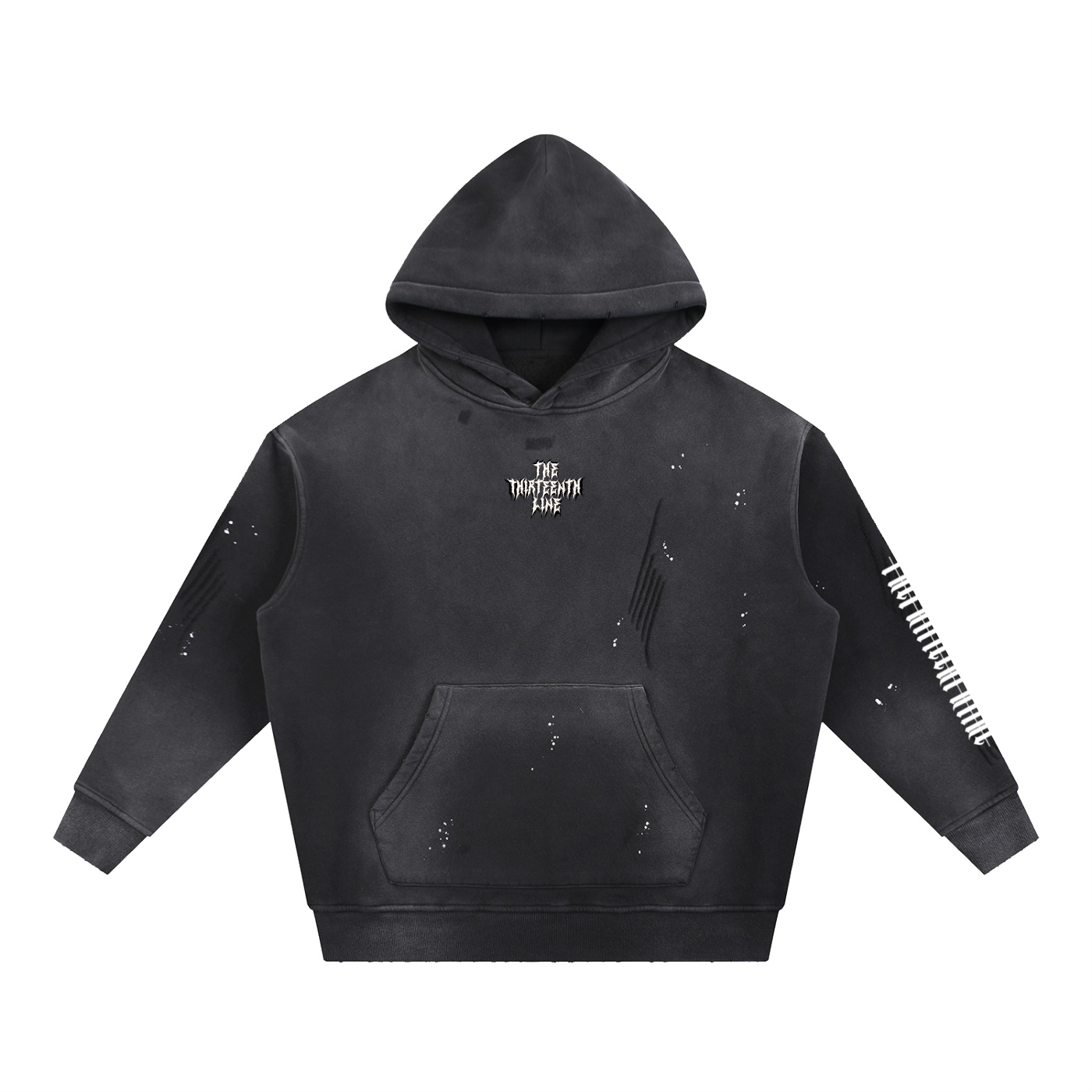 “THE CROW” Vintage Washed Frayed Fleece Hoodie - Image 6