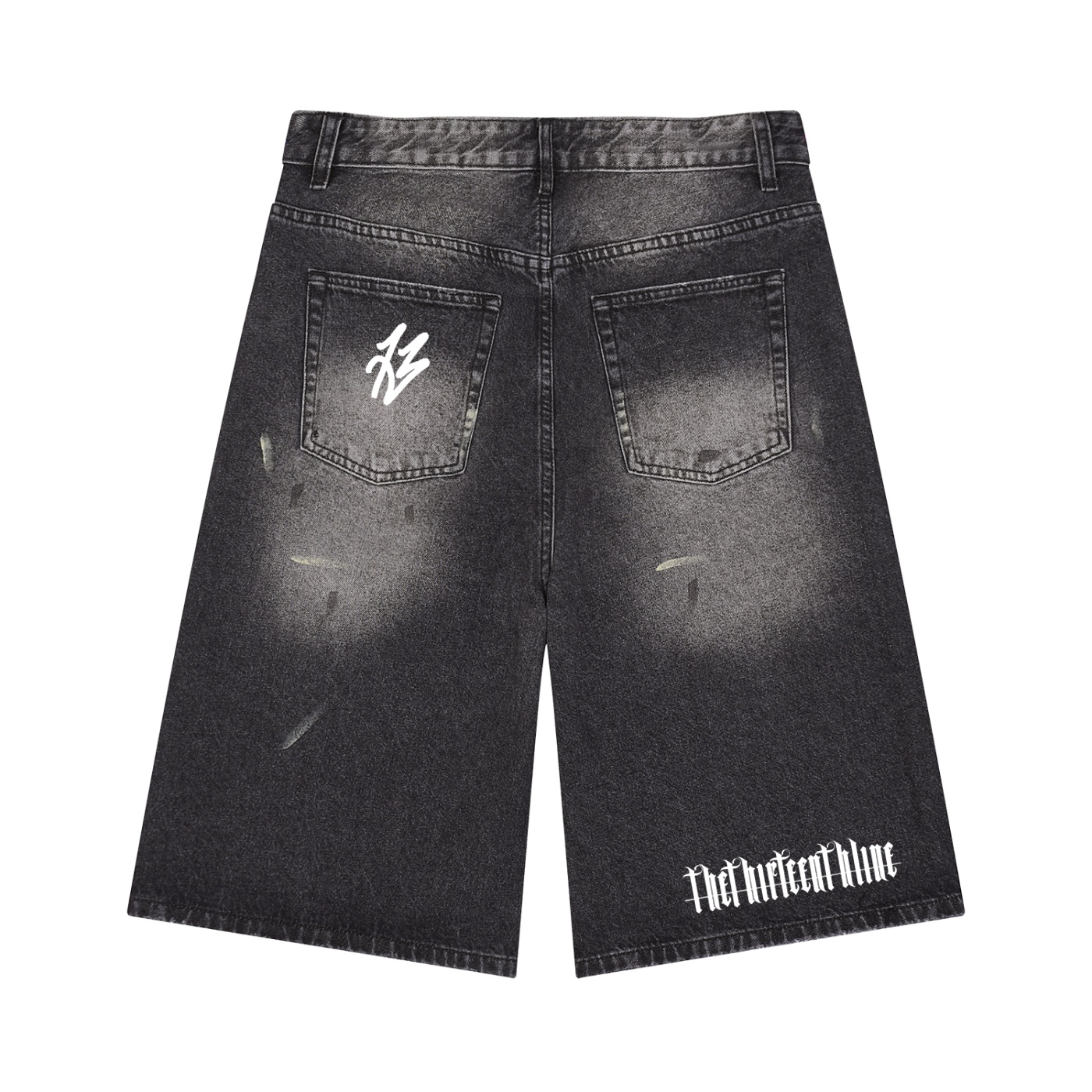 “CUSTOM 13” Men’s Vintage Wash Wide Leg Denim Shorts - Image 2