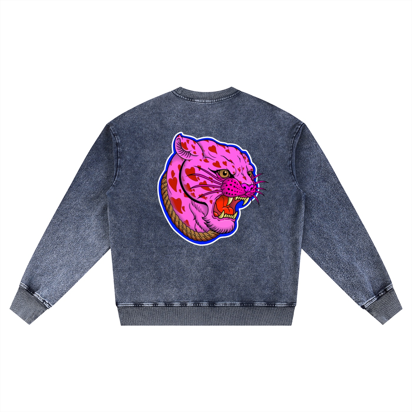 ”PINK PANTHER” Snow Wash Oversized Crewneck Sweatshirt - Image 2