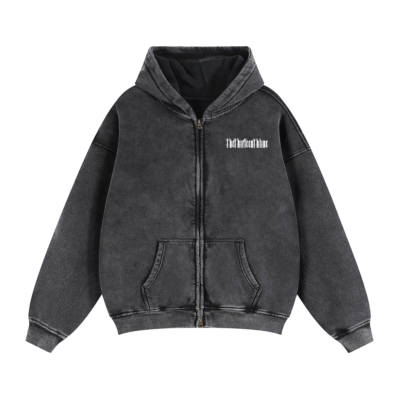 “THE CROW” Zip-Through Boxy Fleece Hoodie
