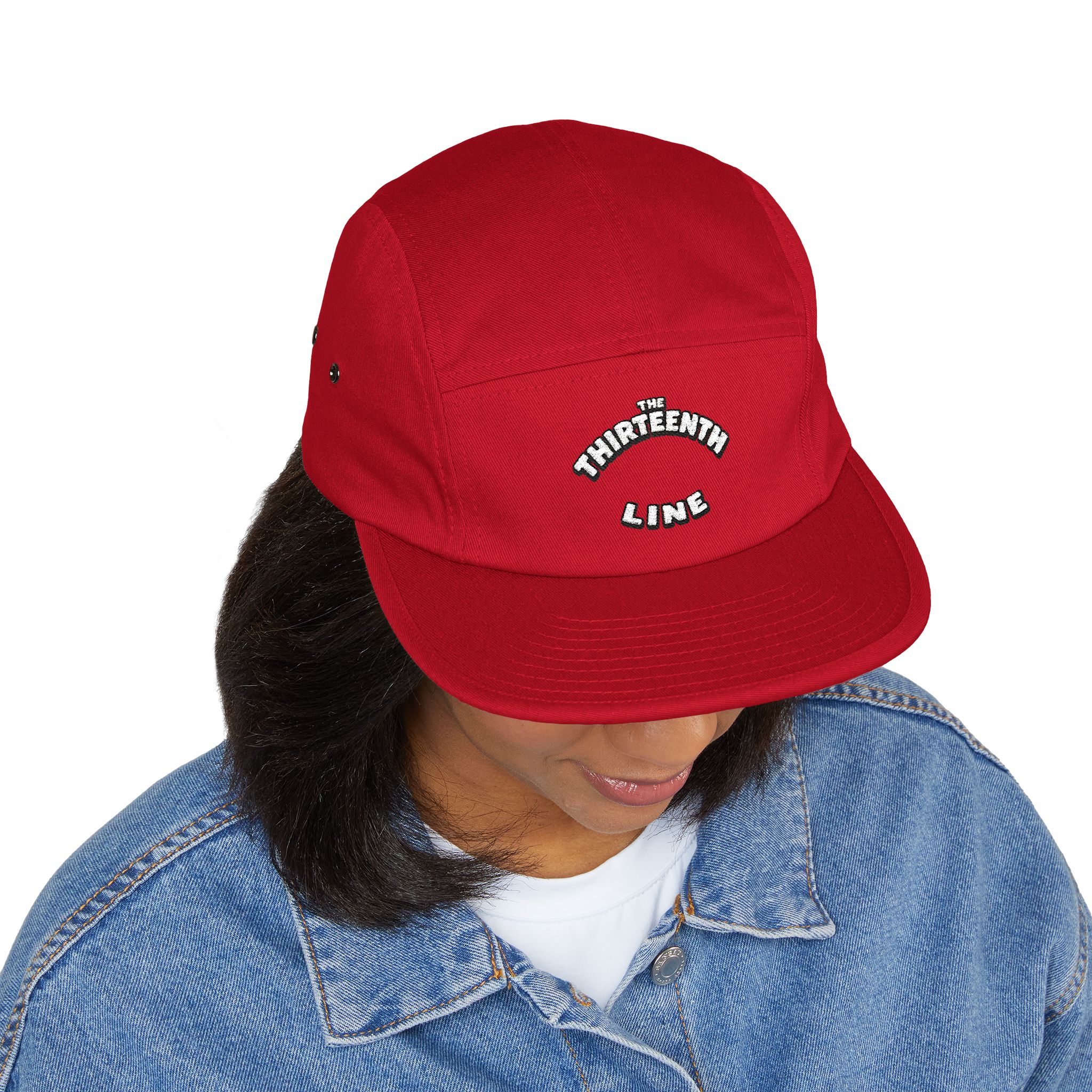 The Thirteenth Line embroidered 5 Panel Cap | khaki cotton hat - Image 28