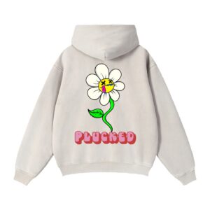 “PLUCKED” Zip-Through Boxy Fleece Hoodie