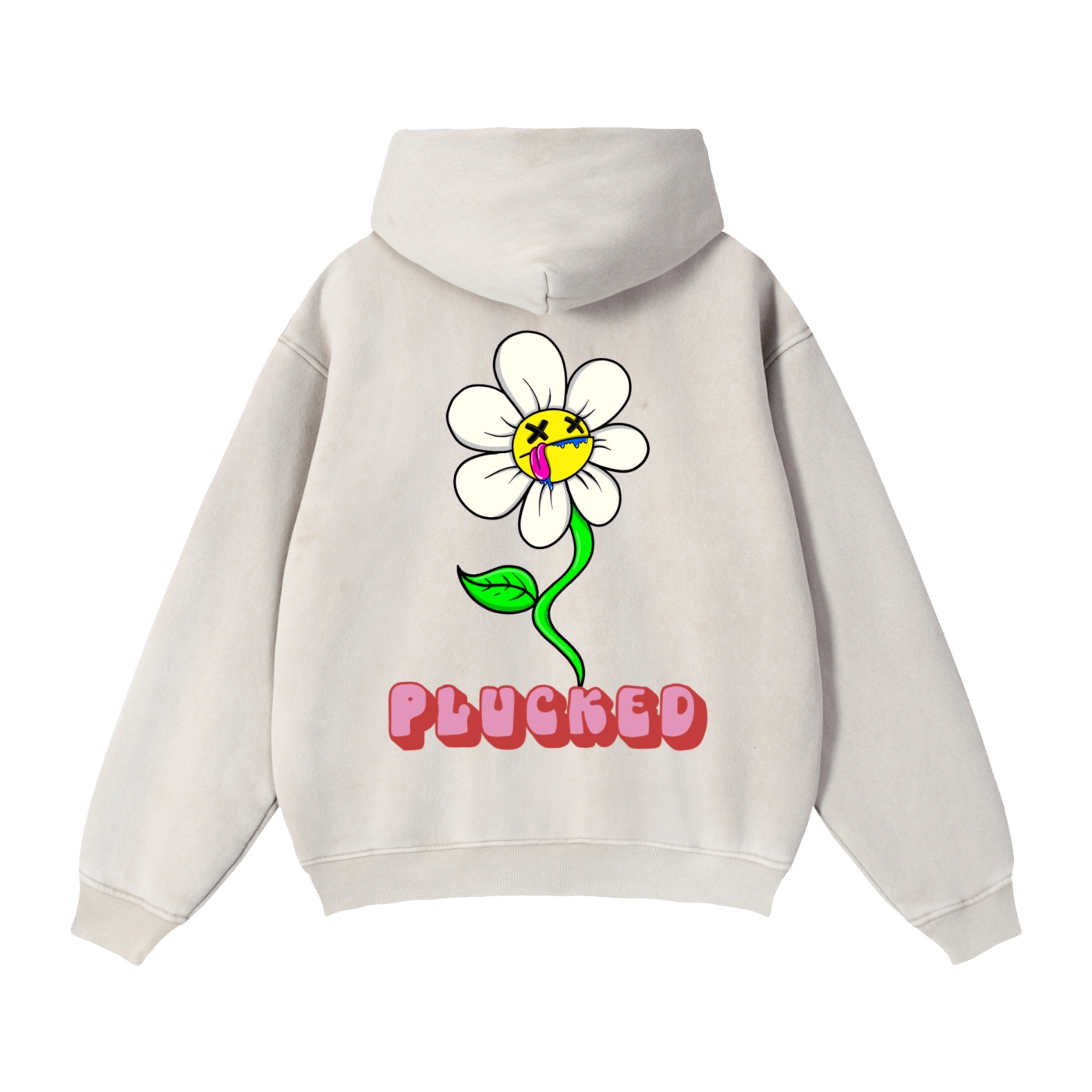 “PLUCKED” Zip-Through Boxy Fleece Hoodie