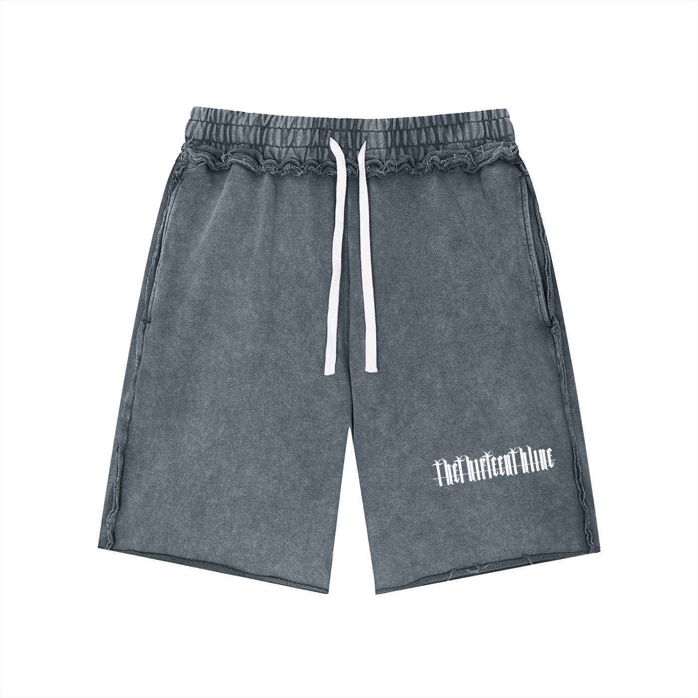 “SCARAB” Unisex Mineral Wash Raw Edge Shorts - Image 3